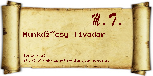 Munkácsy Tivadar névjegykártya